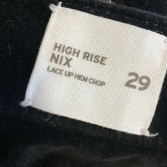 Hudson Nix Black Velvet Lace Up Legs High Rise Jeans Size 29 NWT - Picture 6 of 7